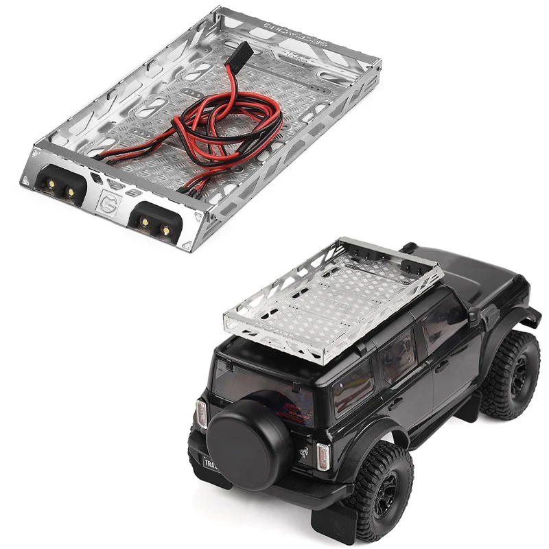 Металлический серебряный багажник на крышу для радиоуправляемого гусеничного