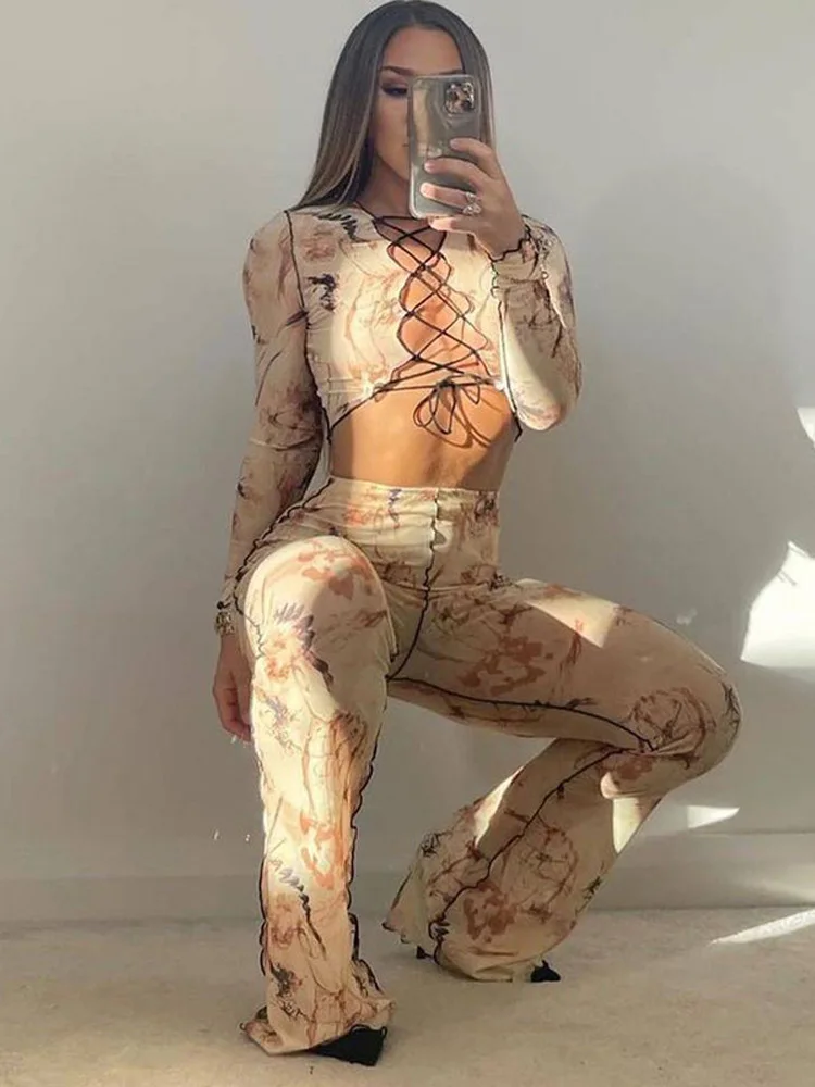 

Брюки-клеш Женские с круглым вырезом, без пупка