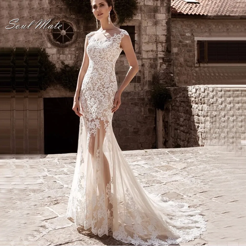 

Sexy Sweetheart Fishtail Skirt 2022 Ladies Wedding Dress Lace Halterneck Sleeveless Detachable Full Skirt