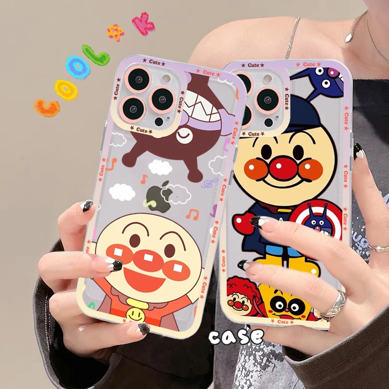 

Cartoon Cute Anpanman Baikinman Phone Case For iPhone 14 13 12 11 Pro Max Mini X Xs XR 6 7 8 Plus SE 2020 Transparent Case