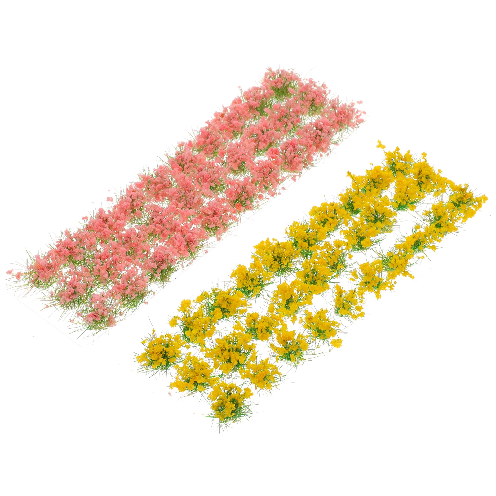 

2 Sheets Plastic Grass Cluster Fake Grass Flowers Clusters Sand Table Decor Sand Table Grass