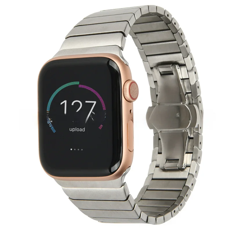 Подходит для Apple watchapplewatch 12345678 Ремешок с бамбуковой цепочкой и пряжкой-бабочкой
