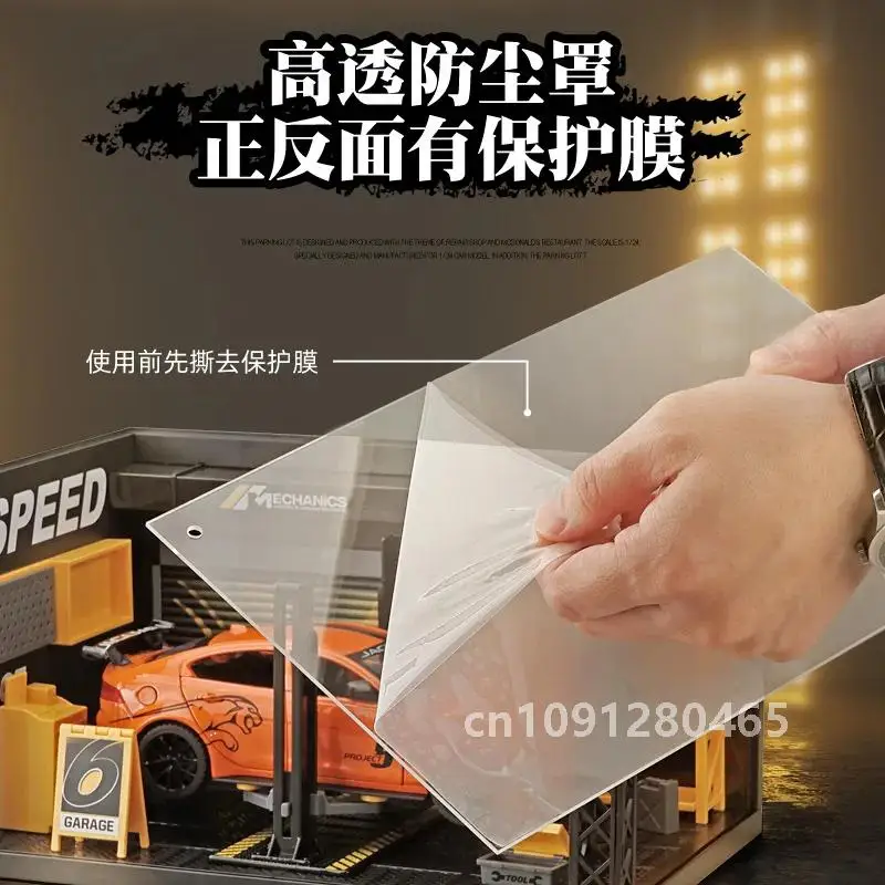 1:24 масштаб освещения парковка в сборе игрушка DlY модель гаража автомобиля