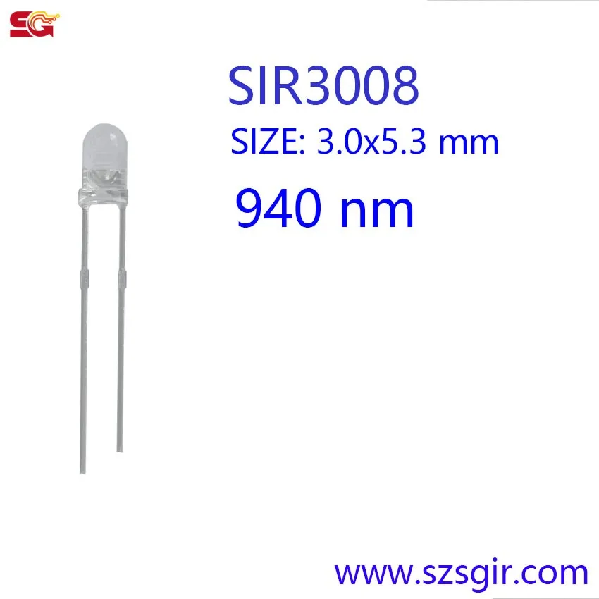 20 шт. 3 мм 940 нм ИК-светодиод SIR3008 Инфракрасный излучающий диод