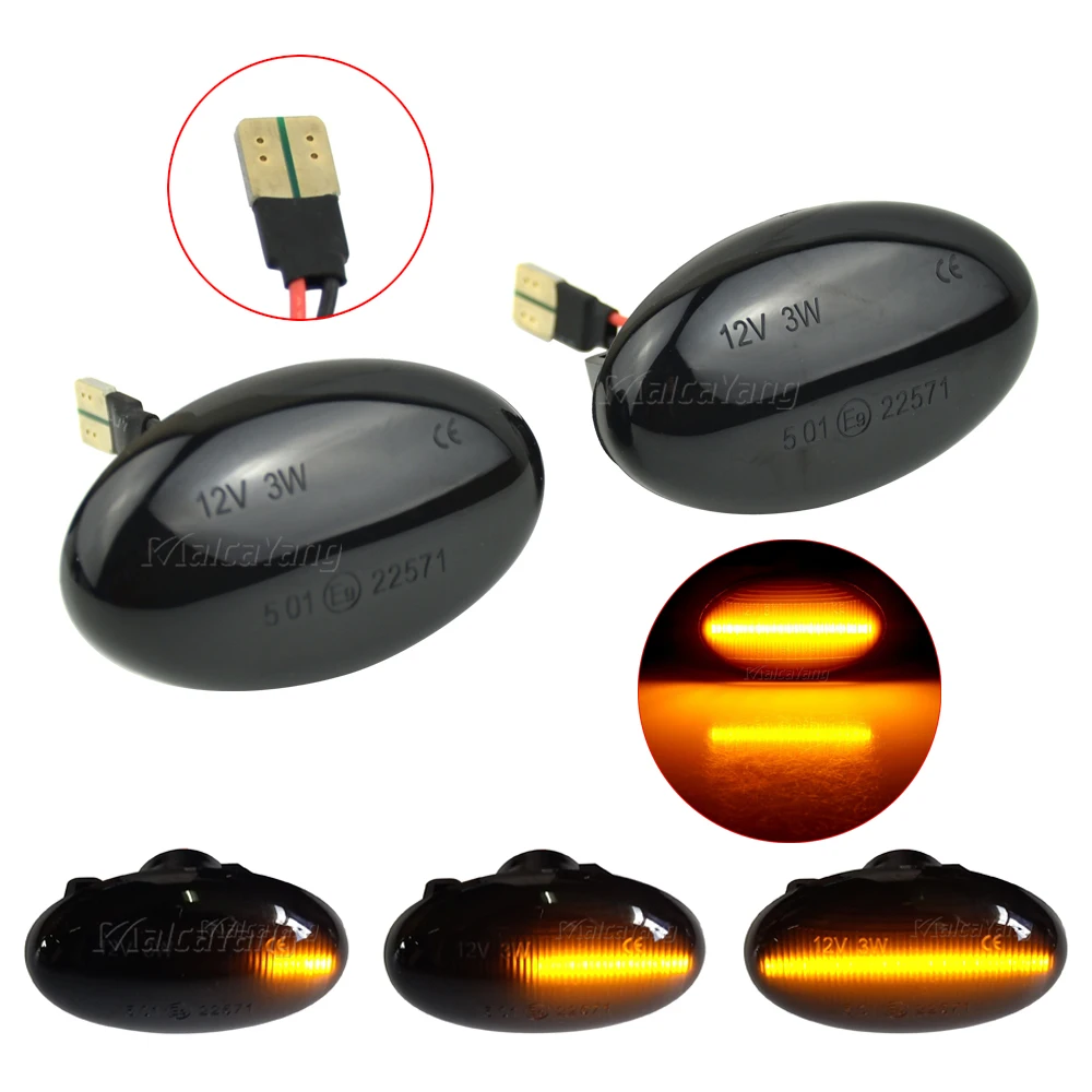 

2pcs Dynamic LED Car Side Marker Lights For Mercedes Benz Repeater Signal Lamps Smart W450 W452 A-Class W168 Vito W639 W447