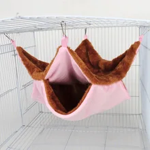 단색 겨울 반려동물 해먹 더블 레이어 두꺼운 플러시 햄스터 해먹 친칠라 기니피그 흰 족제비 침낭 햄스터 케이지