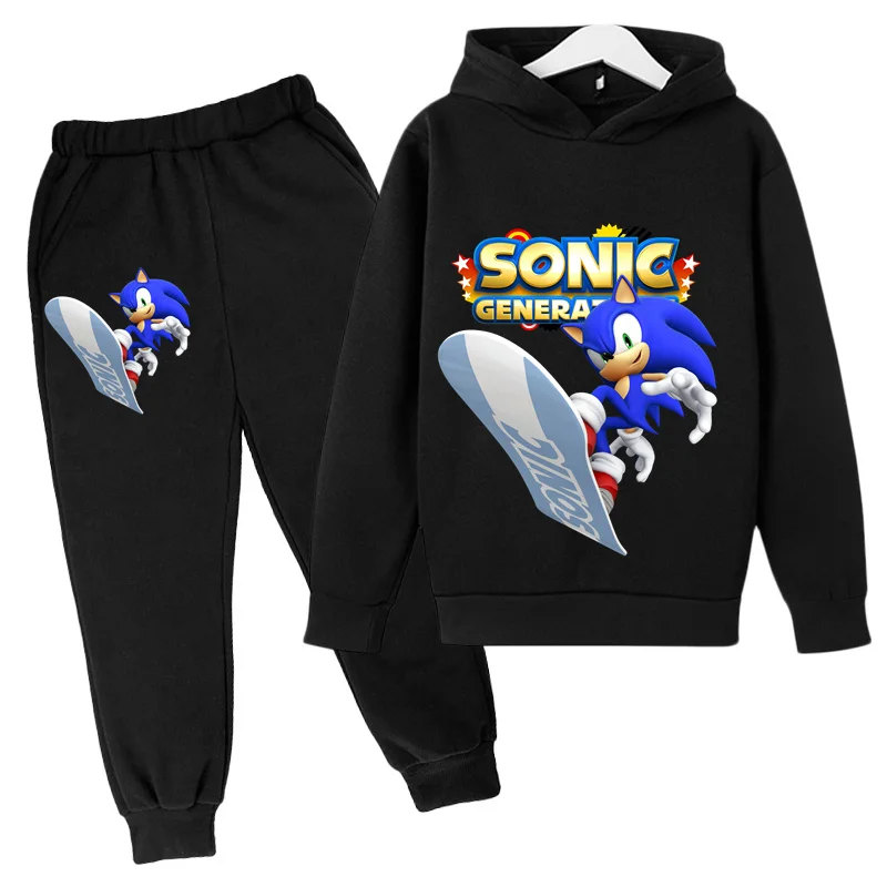 

2022 New Children's Sonic Two-piece Hoodies+Trousers Clothing Sets Children's Boys And Girls America Anime Sonic Costume Outfits