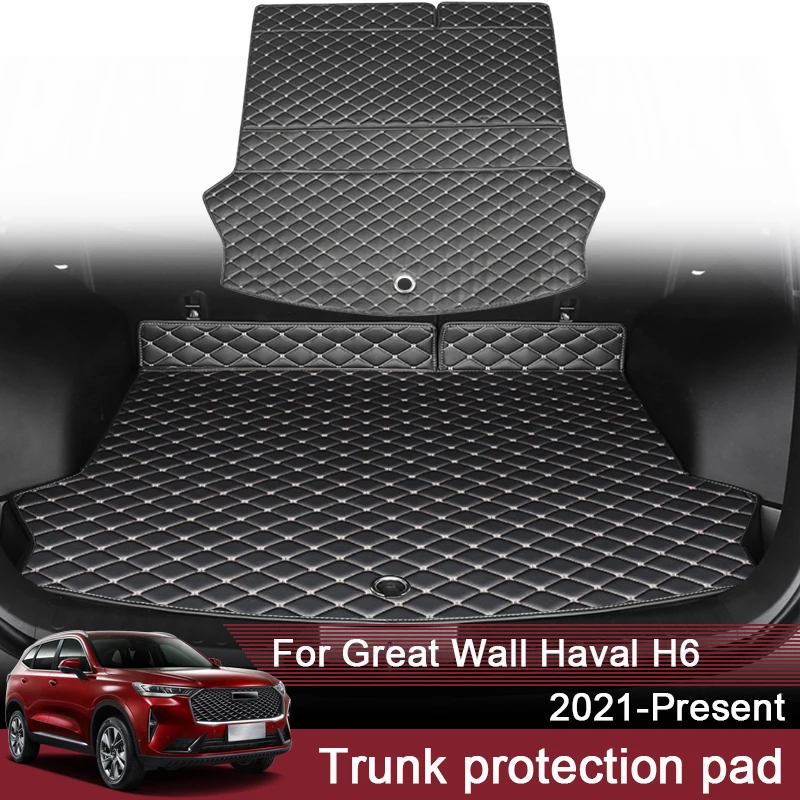 

1pc Car Custom Rear Trunk Mat For Great Wall Haval H6 2021-Present Leather Waterproof Auto Cargo Liner Internnal Accessory