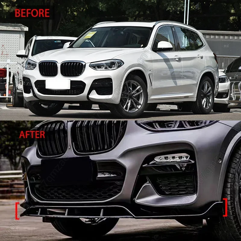 Фото 4 шт. для BMW X3 G01 и X4 G02 M40i M40d M-Pack M-Sport 2017-2021 передний бампер спойлер сплиттер диффузор Canard Lip Splitter №2