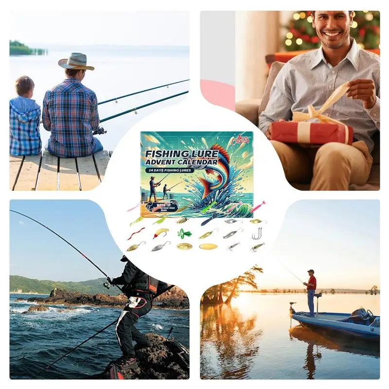 Адвент-календарь для рыбалки 24-дневный календарь обратного отсчета рыболовный