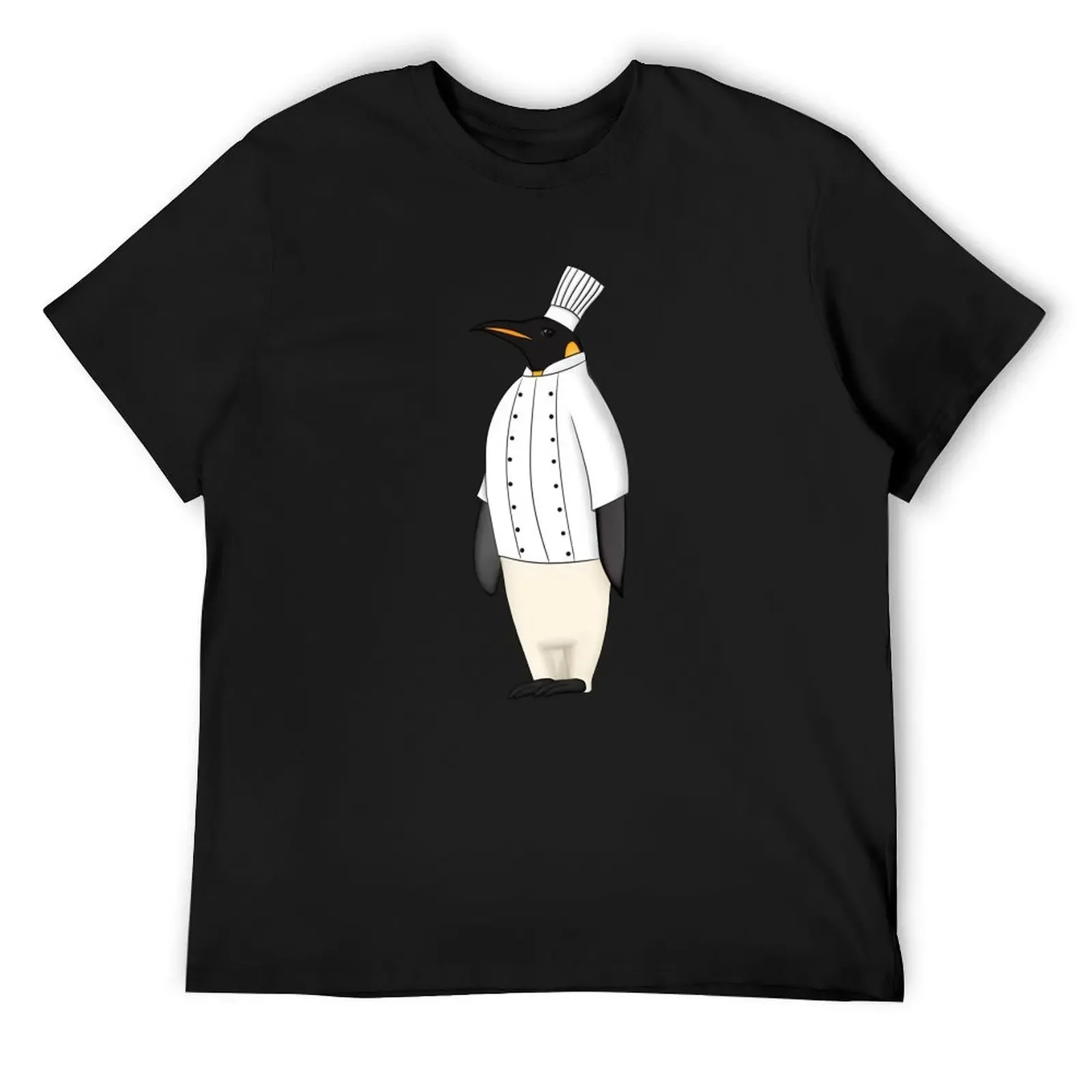 Пингвин - футболка шеф-повара тяжелая вес синие арховые заготовки с короткими