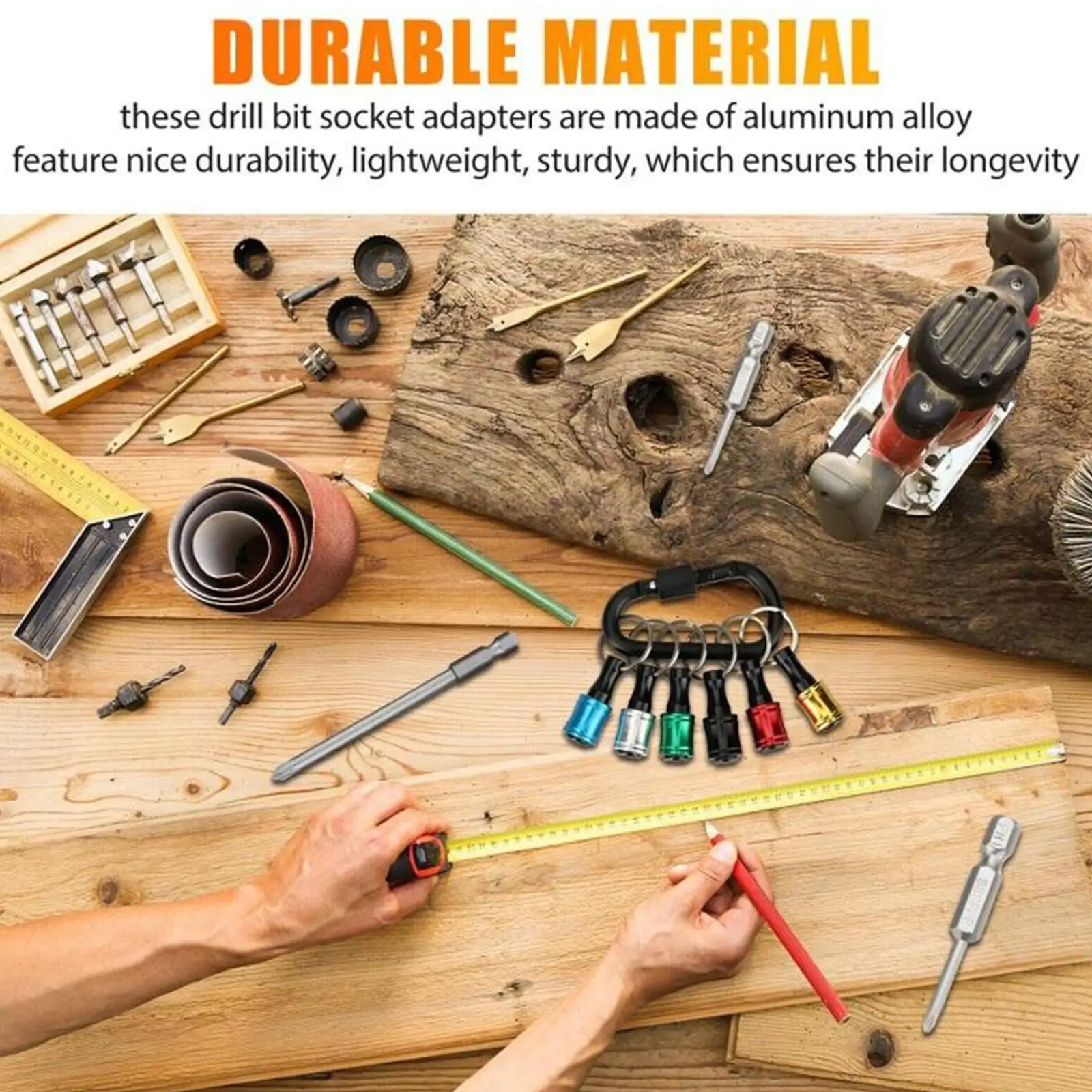 

5/6pcs 1/4 Inch Hex Shank Aluminum Alloy Screwdriver Bit Holder Extension Drill Screw Adapter Quick Release Keychain Easy Change