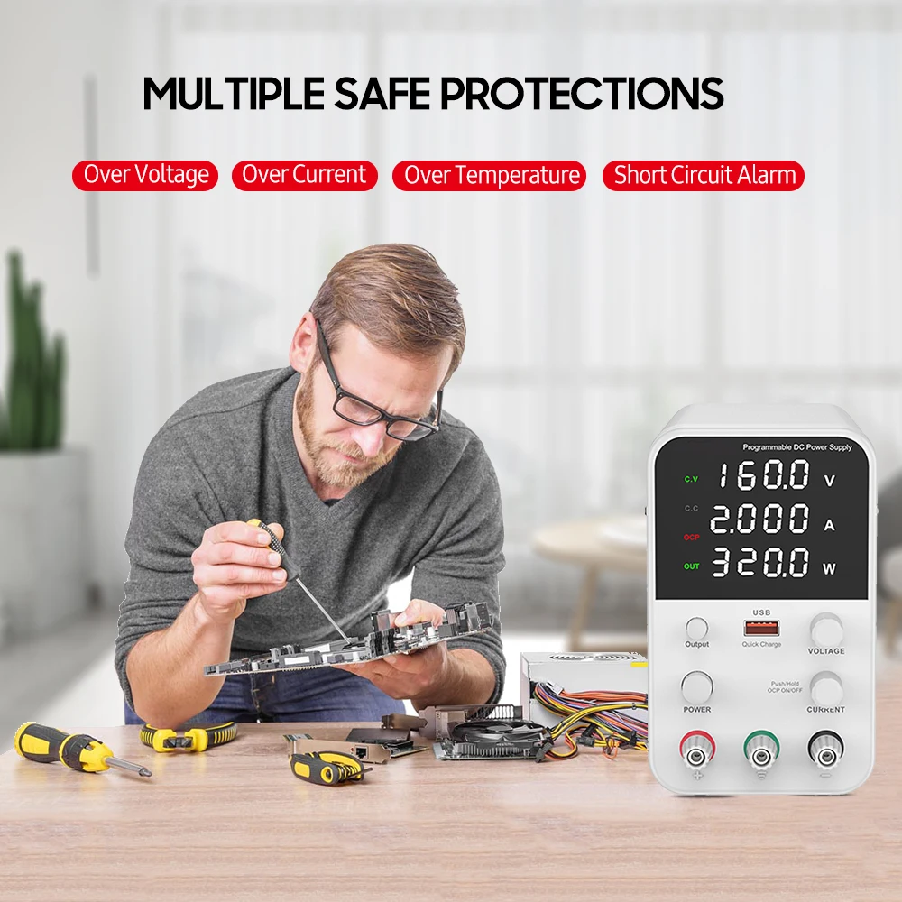 Настольный источник питания постоянного тока с переменным цифровым дисплеем 160 в