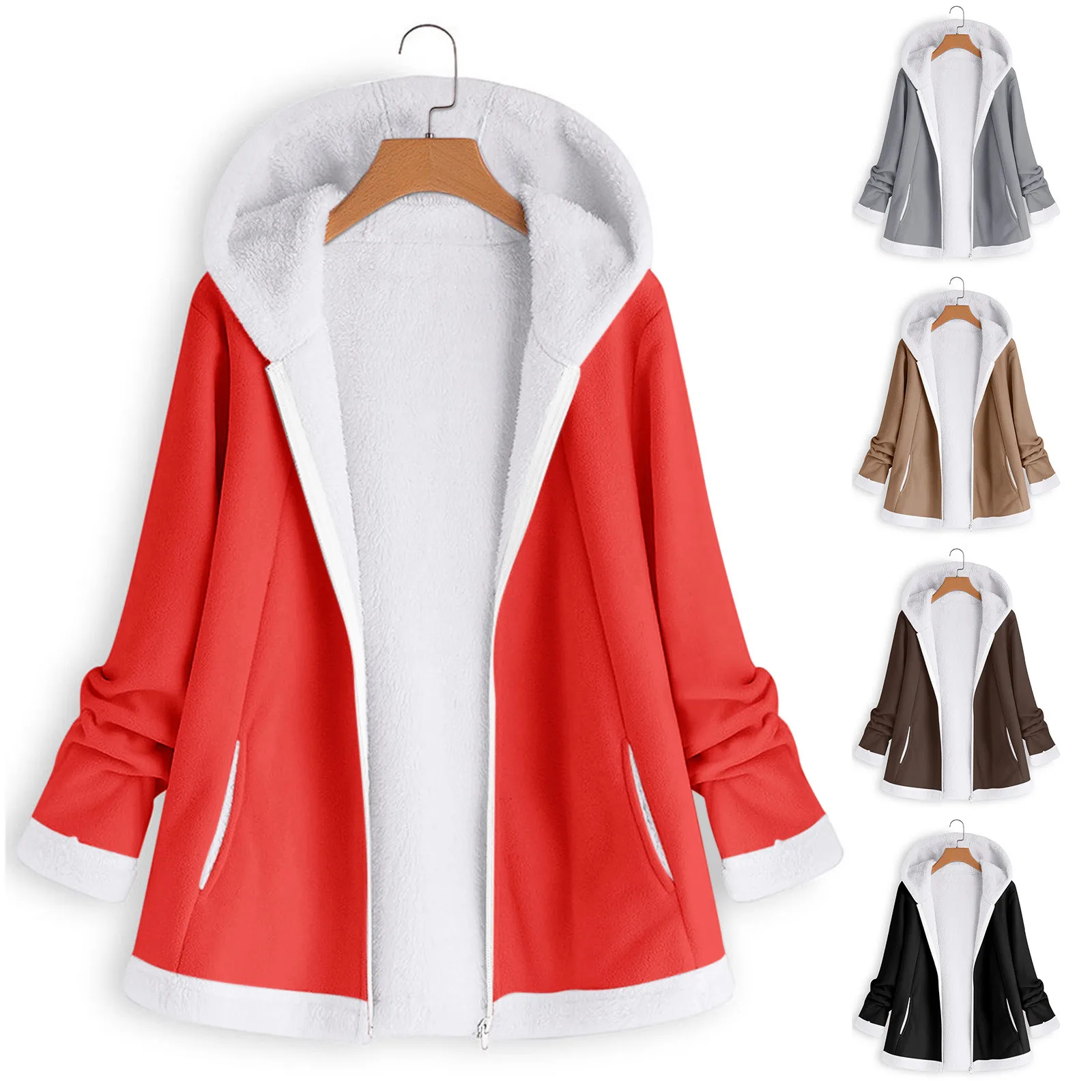 

His And Hers Jackets Fleece Jacket Women Full Zip Casual Women's With Pockets Fuzzy Coat Women Zip up Sweater Women Casual Tops