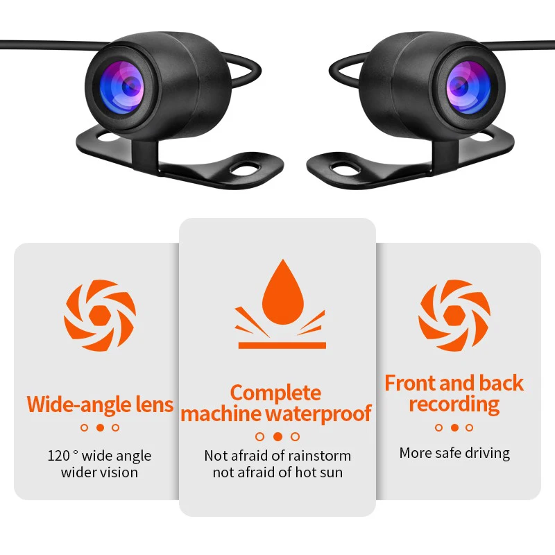 3-inch IPS screen Motorcycle DVR Dash Cam 720P+480P Full HD Front Rear View Waterproof Motorcycle Camera Logger Recorder Box enlarge
