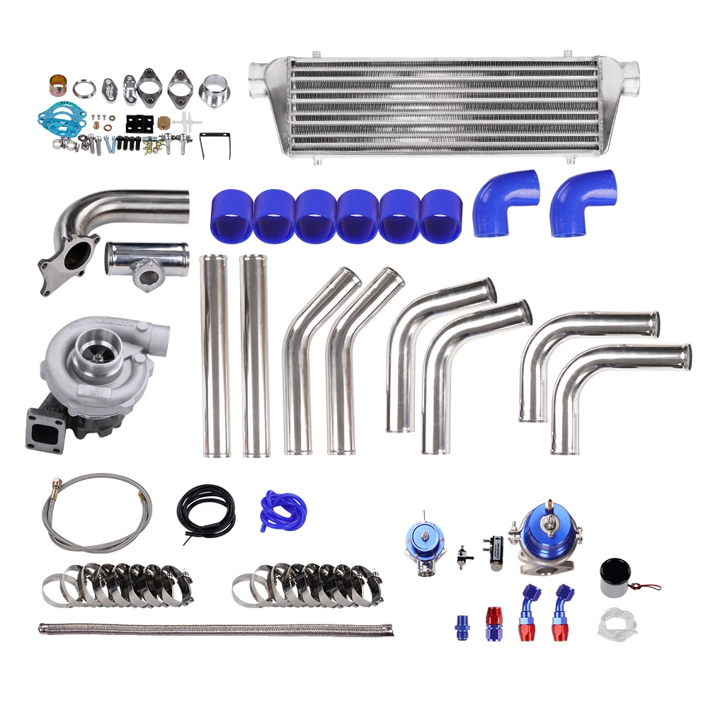 

Универсальный интеркулер T04E T3 T4 T3/T4 Turbo 2,5 дюйма, трубопровод масляной линии BOV, комплект из 10 шт.