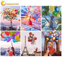 chenistory acrylic painting by numbers handpainted coloring by numbers girl and ballon number painting art supplies gift