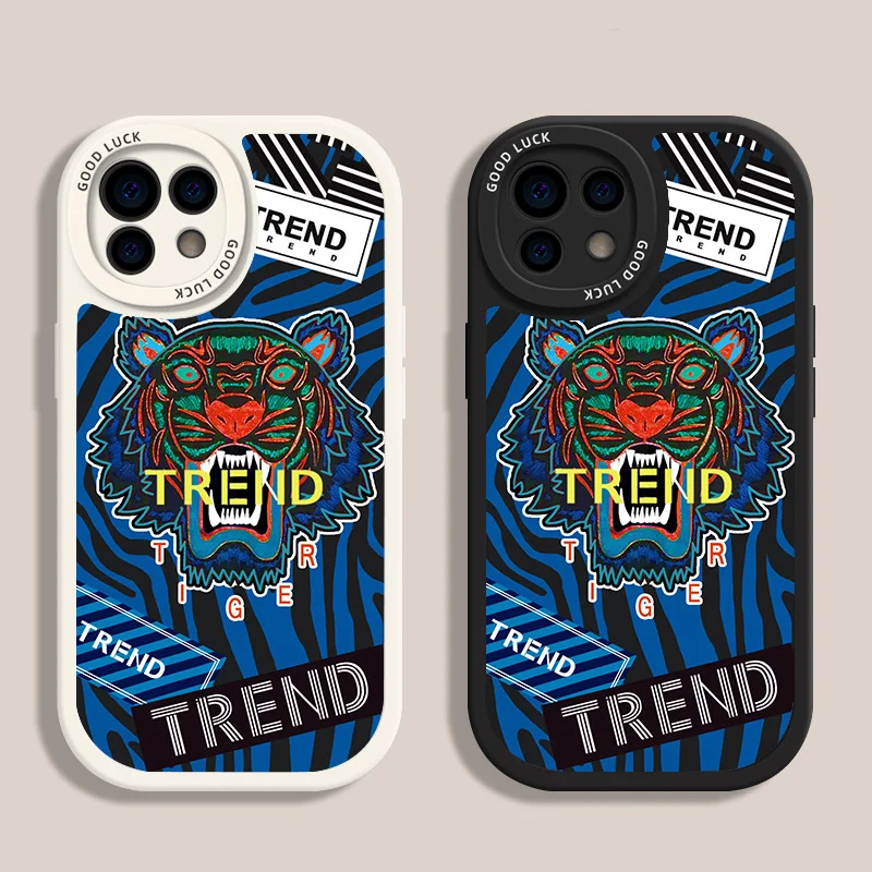 

New Domineering Tiger Phone Case For iPhone 14 13 12 11 Pro Max Mini X XS XR 7 8 Plus Shock Resistant Trendy Tiger iPhone Case