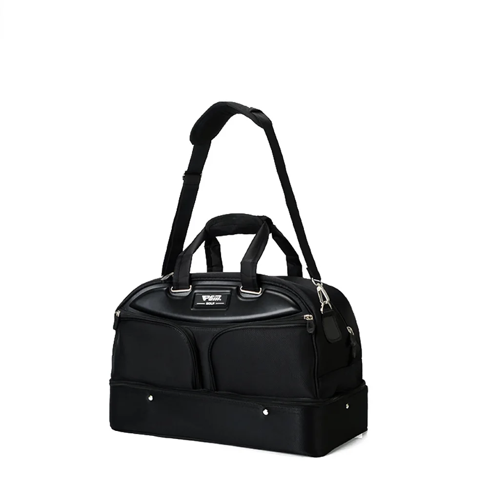 

PGM Golf Clothing Bag Portable Golf Bag Men'S Large-Capacity Double-Layer Nylon Pocket High-End Black Diagonal Handbag YWB005