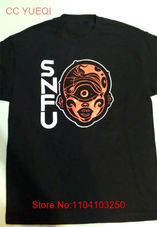 VTG SNFU Band Хлопковая черная рубашка всех размеров с короткими рукавами AR343