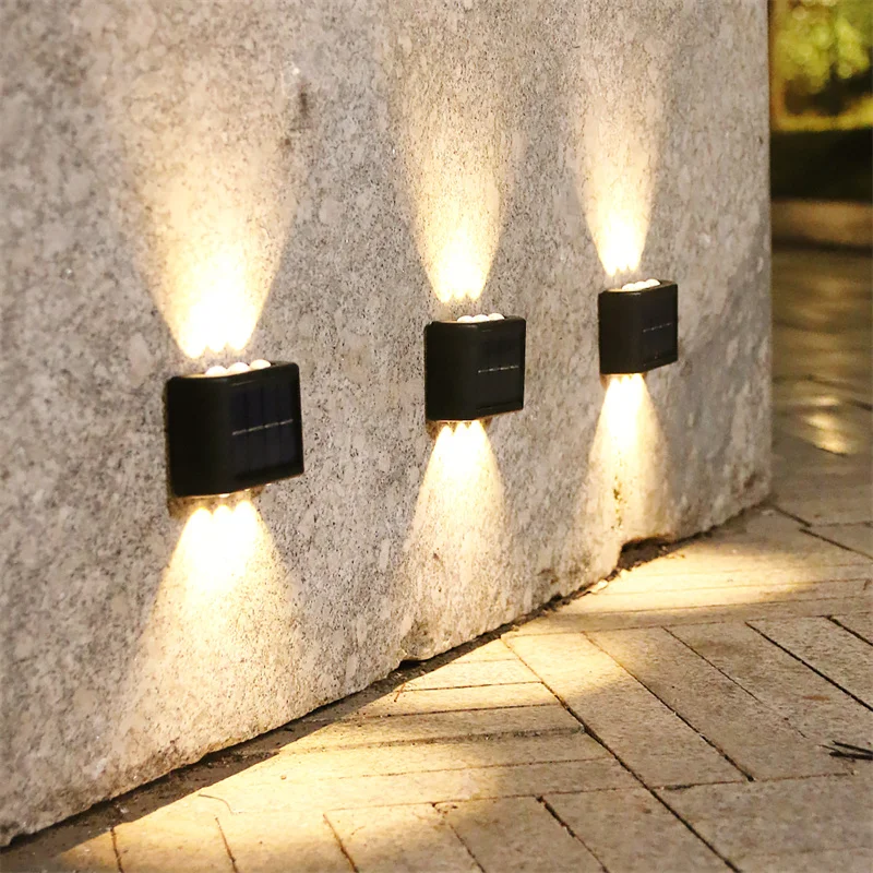 

Solar Waterproof Wall Light Up And Down Courtyard 6Pcs Outdoor Solar Streetlights Lights IP65 Sensor Lamps Garden Decoration LED