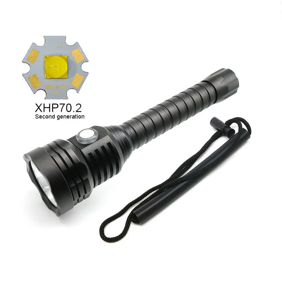 Diving Tactical Flashlight XHP70.2 LED Highlight 4000Lumens Underwater 100m Waterproof Long Shot Torch