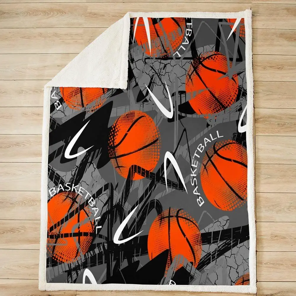 Плюшевое одеяло для баскетбола игровое Спортивное флисовое покрывало кровати