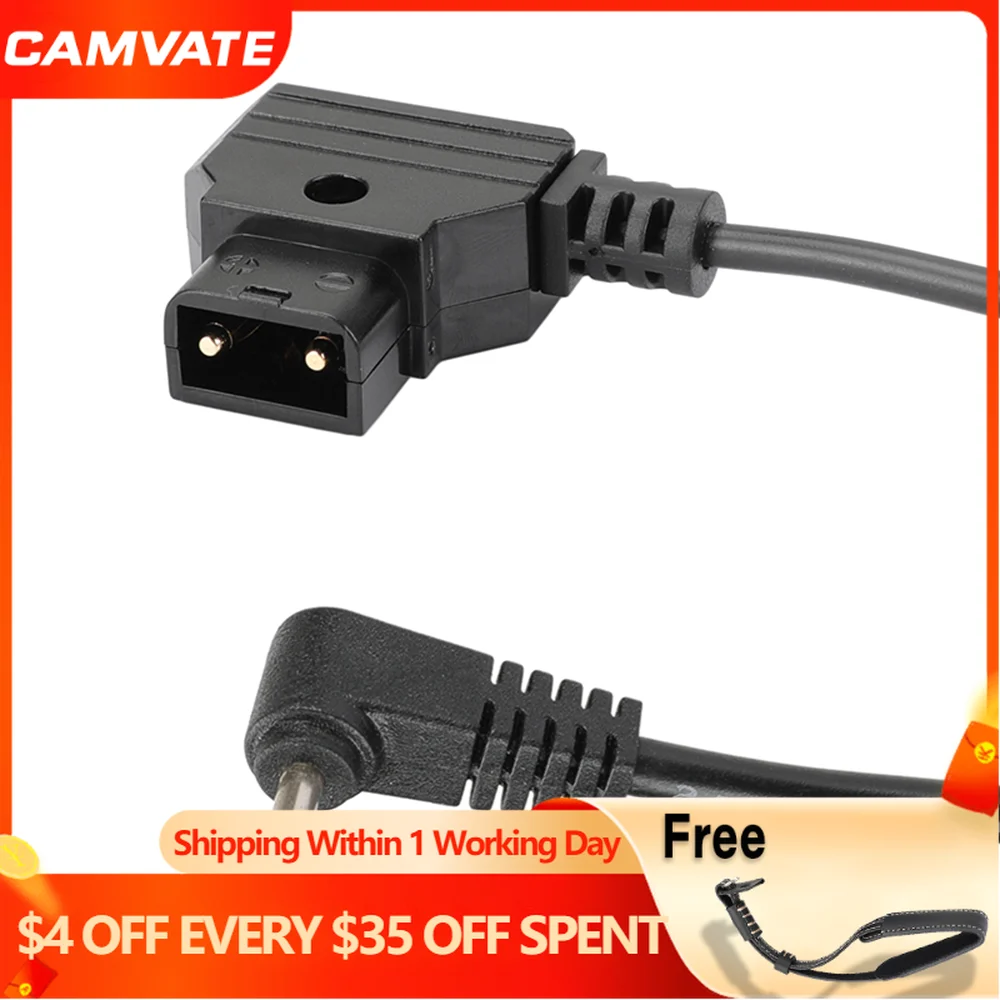 

CAMVATE standard 2 Pin Male D-tap Right Angle To DC Power Cable Connector For BlackMagic Pocket Cinema Camera BMPCC (117cm Long)