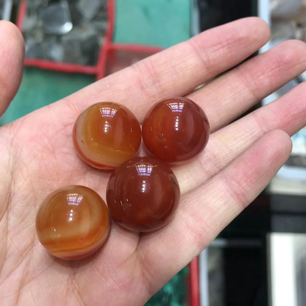 

Natural Red Agate Small Ball Approx Loose Bead Bracelet Making Strand Gem-inside Bulk Fashion DIY