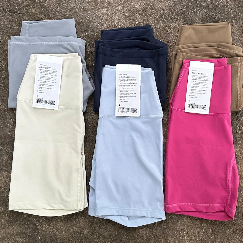 Luluwomen Sports Shorts High Waist Yoga Shorts Slim Fit Butt Lift Gym Running High Elastic Nylon Shorts Custom Logo