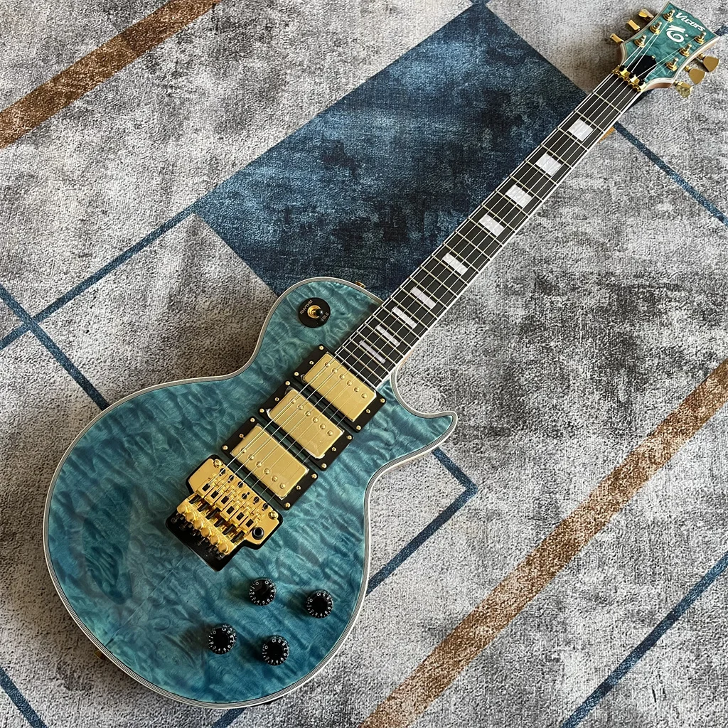 

Vicers Custom Blue Jazz Electric Guitar 22 Frets Rosewood Fingerboard Guitarra Eletrica Gold Color Hardware High Quality Guitare