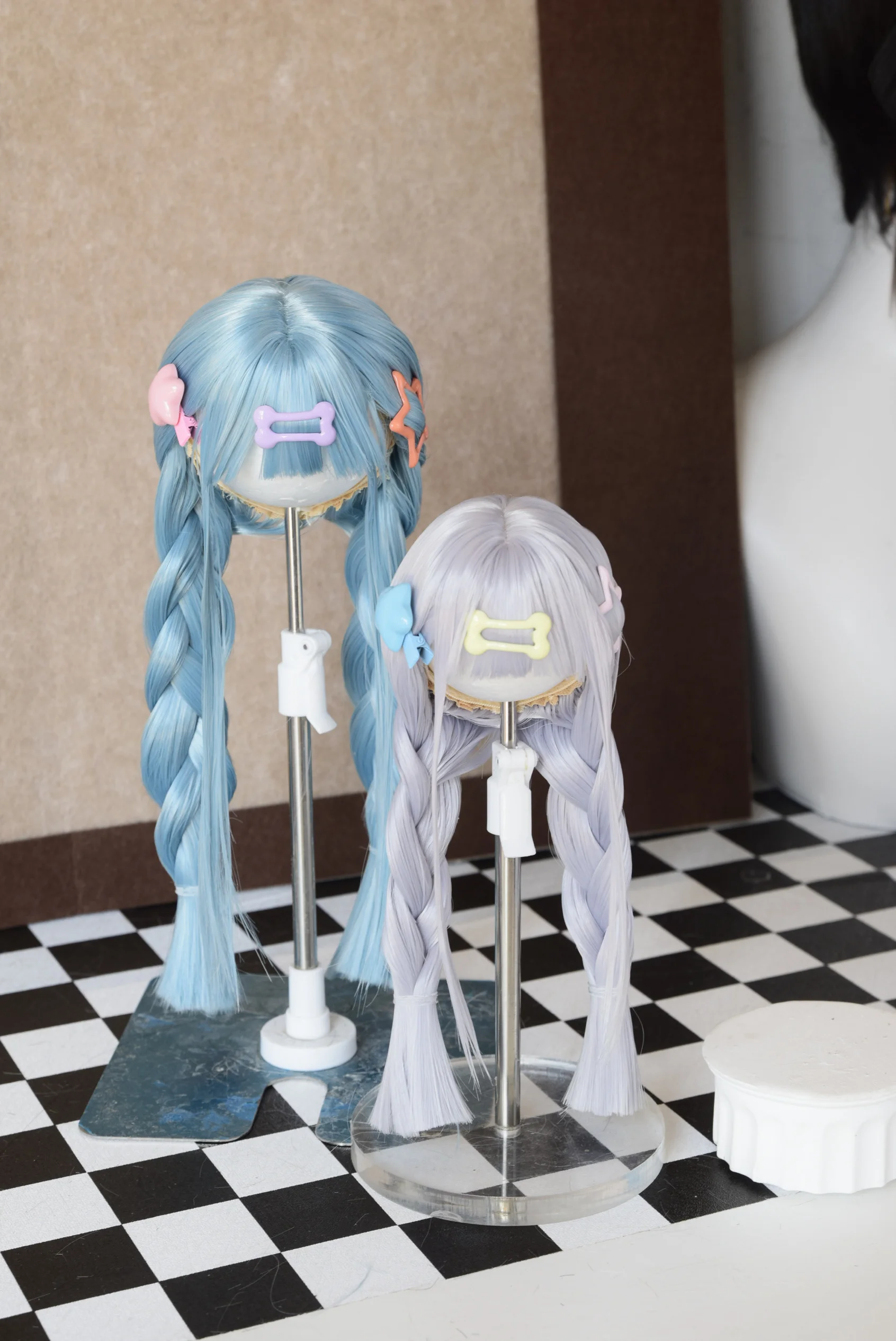 Детская игрушка ручной работы D09-P324 1/6 1/4 1/3 MSD MDD bjd парик Голубой двойной хвост