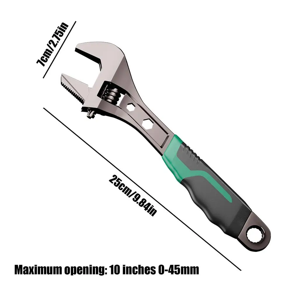 Регулируемый ручной эргономичный водонепроницаемый металлический гаечный ключ 8/10 дюйма износостойкий портативный ручной инструмент со шкалой 0-36 мм