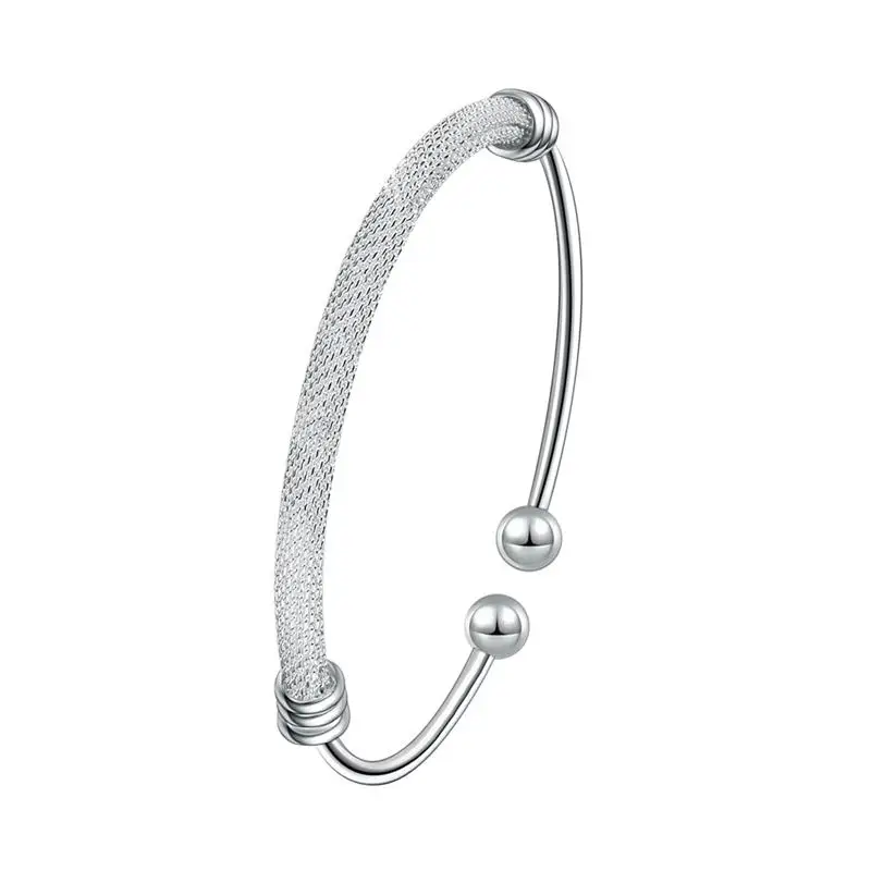 

Personality Mesh Weaving Bracelet Female Valentine's Day Fashion Silver-plated Bracelet Send Girlfriend Gift Romantic Jewelry