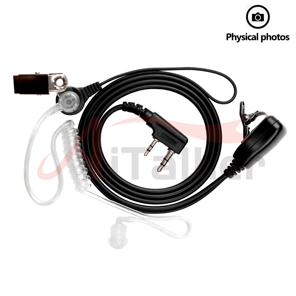 2 Pin PTT MIC Headset Covert Acoustic Tube In-ear Earpiece For Kenwood TYT Baofeng UV-5R BF-888S 777S UV82 CB Radio Accessories
