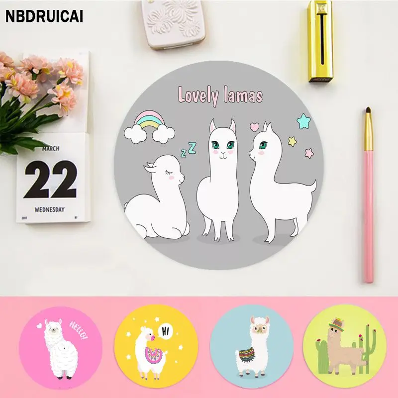 

Alpaca DIY Round Speed Version Game Computer Keyboard Office Table Mat PC Laptop Mouse Mat Writing Desk Mats