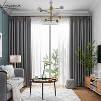 modern gray blackout curtains for living room solid thick colth curtain for bedroom the kitchen for curtains drapes shading 90