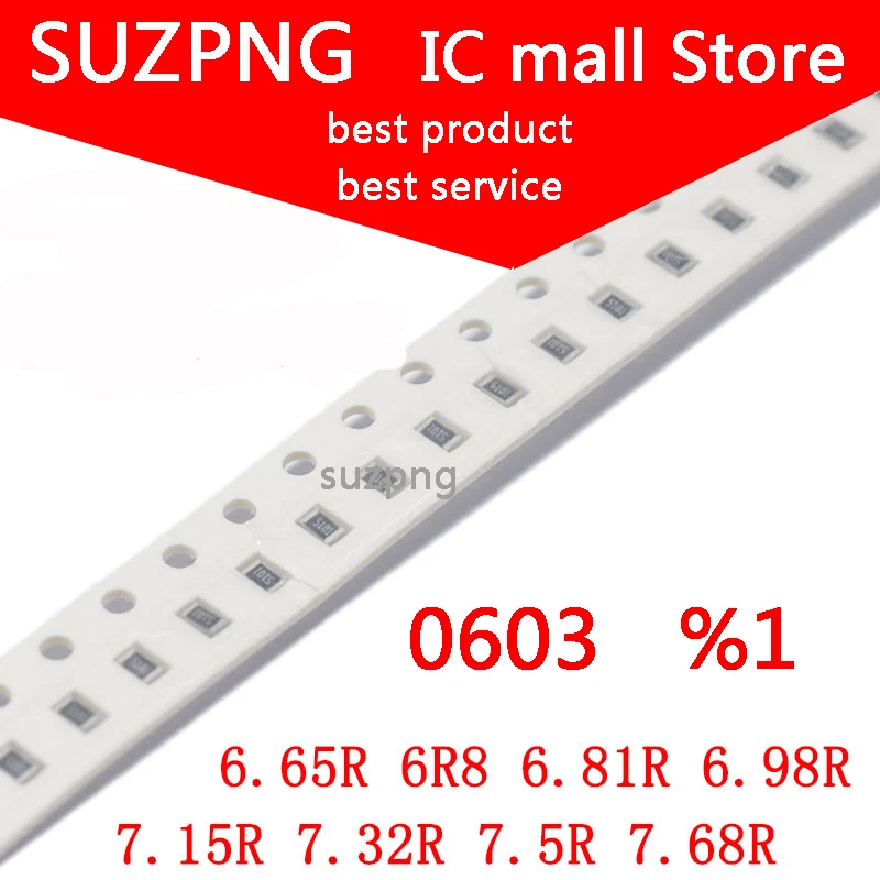 

100 шт., 0603 SMD резистор 1%, r, r