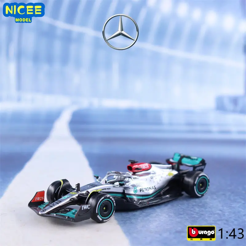 

Bburago 1:43 2022 Mercedes AMG F1 W13 E Performance #44 Lewis Hamilton #63 George Russell Alloy Toy racing Car Model B795