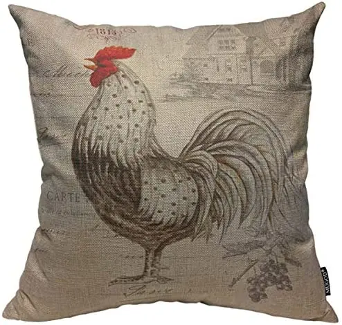 Retro Style Beige Chicken Rooster Farm House Home Decorative