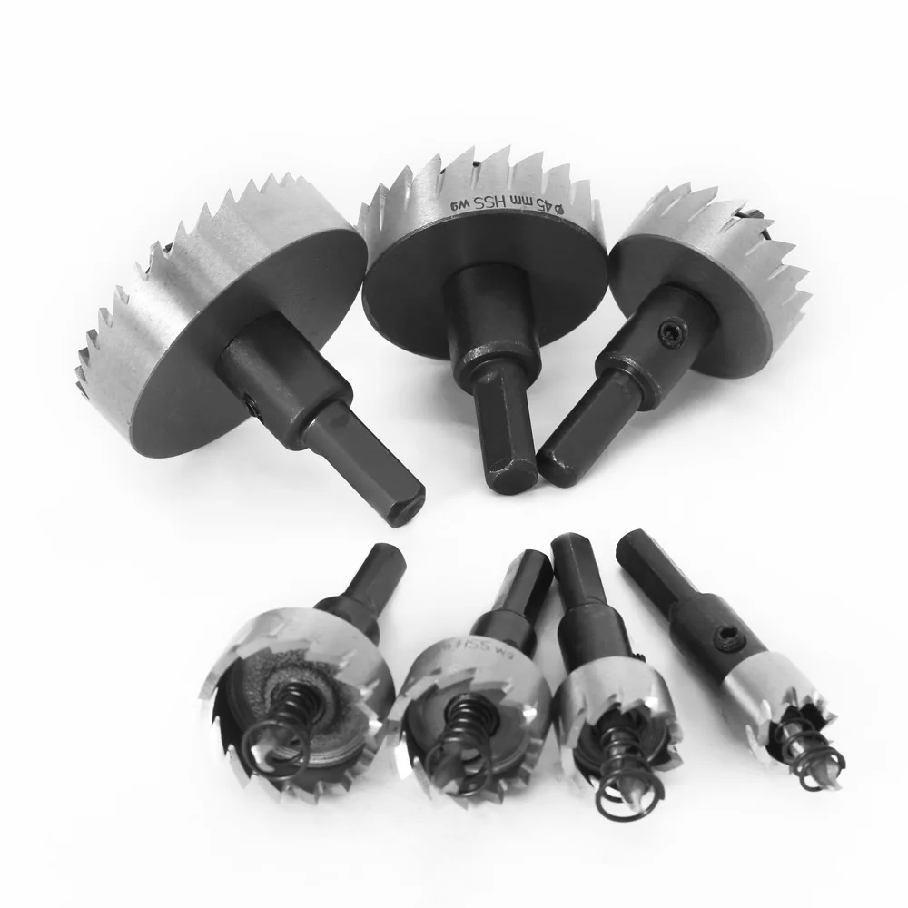 

7Pcs 15-55mm Hole Saw Drill Bit Set High Speed Steel For Steel Iron Copper Aluminum Fiberglass Formica Power Tool Accessories