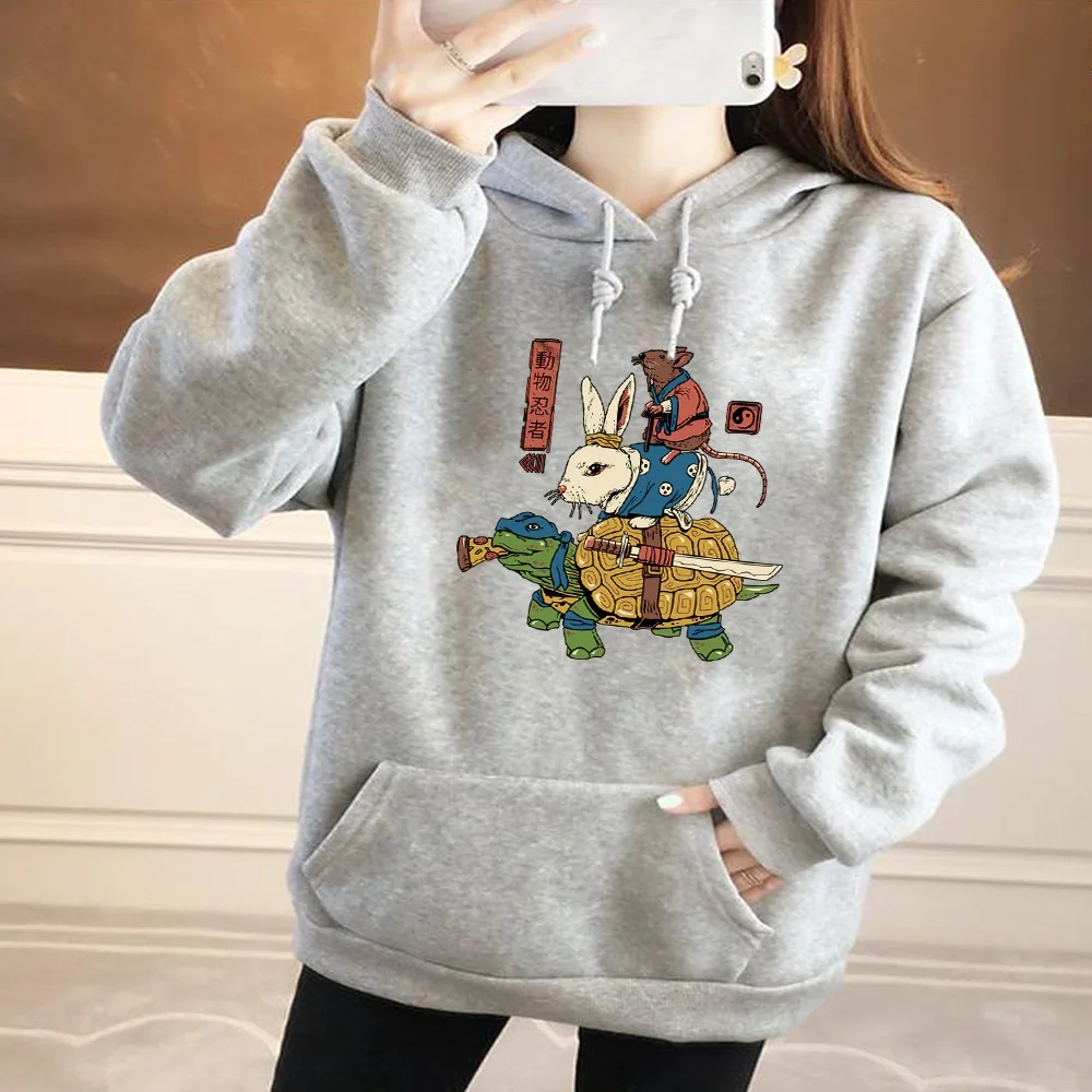 

Sudadera con capucha de manga larga para mujer, suéter informal deportivo Harajuku, ropa de calle para niña, sudaderas con bolsi