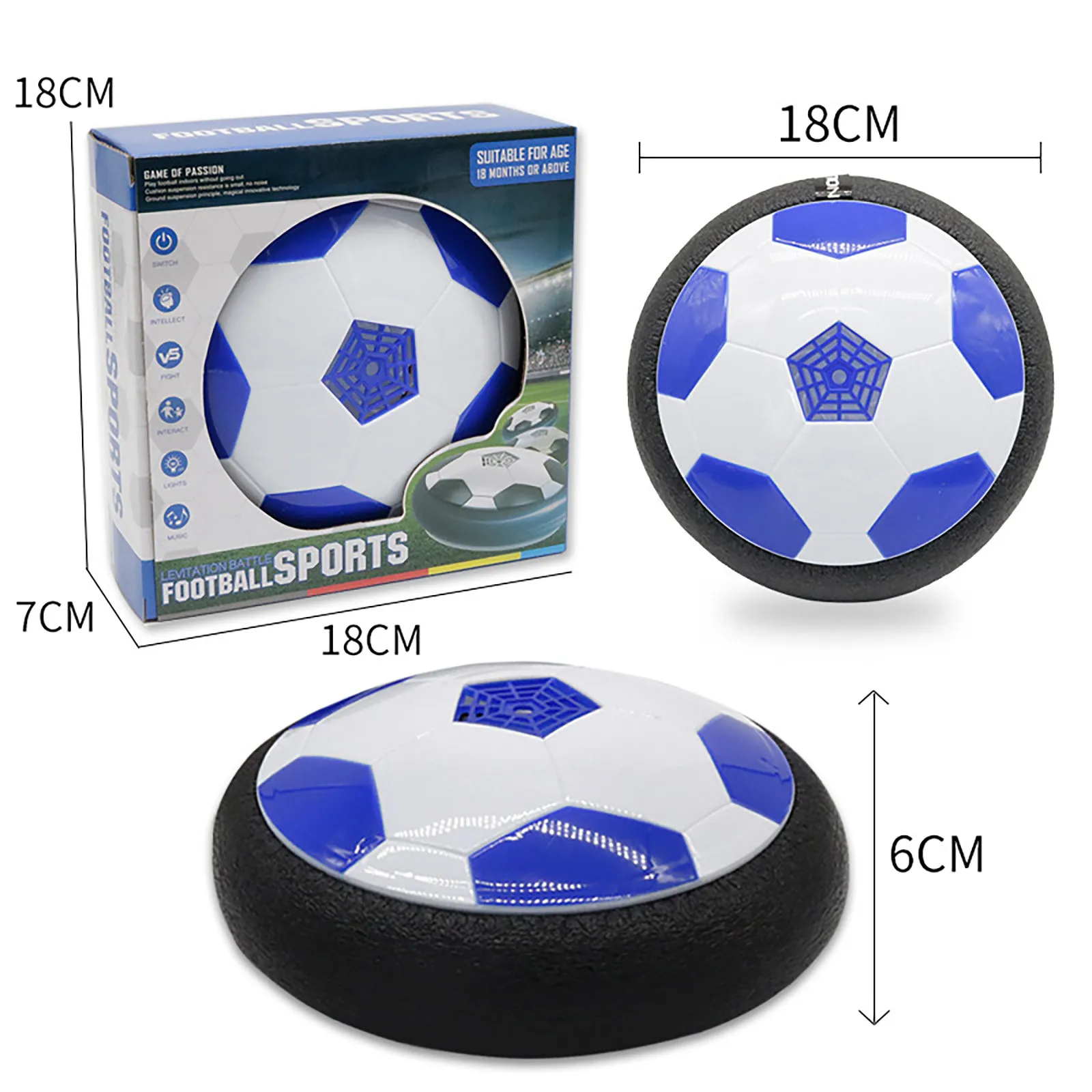 Hover Soccer ball LED Lights Football Toys Soccer Ball Toys kid outdoor Indoor sports games Floating Foam Football Toys for Kids images - 6