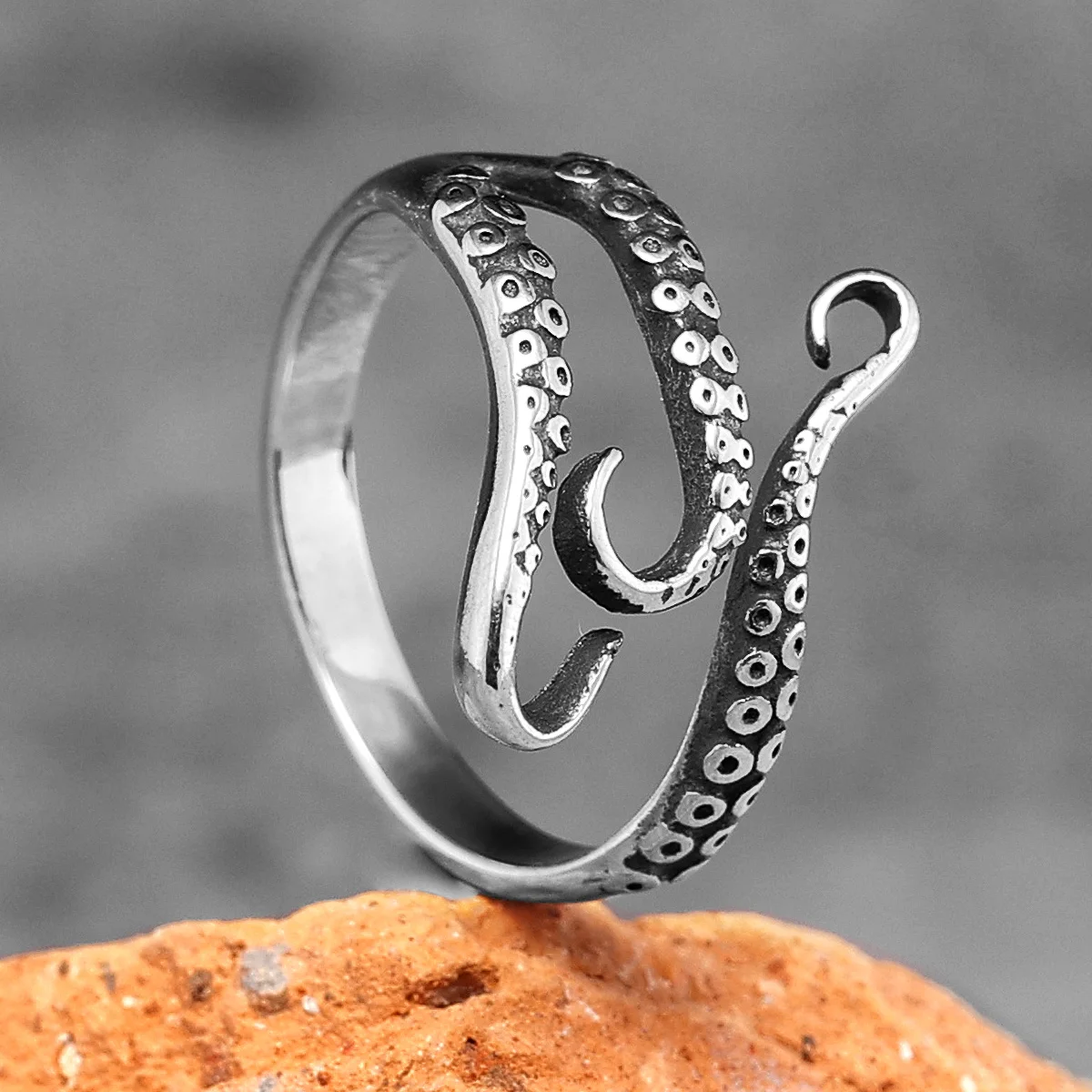 

Octopus Tentacles Stainless Steel Mens Womens Rings Punk Trendy Unique for Couple Male Biker Jewelry Creativity Gift Wholesale