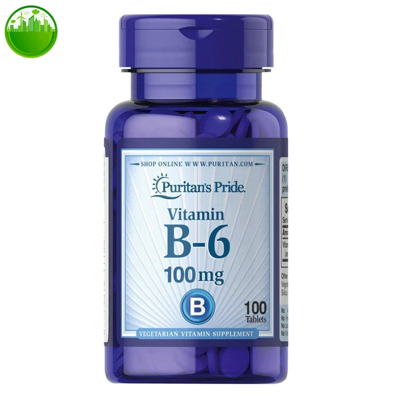 

US Puritan's Pride Vitamin B-6 100mg B 100 Tablets VECETARIAN VITAMIN SUPPLEMENT,VB6 Vitamin B6