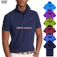 100 cotton high quality mens polo shirt summer solid color casual short sleeve fit polos hommes clothing male lapel tops xs 5xl
