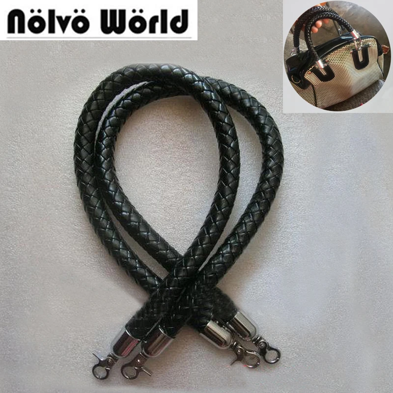 

2 шт., круглая сменная плетеная ручка из ПУ кожи, 30/40/50/60/70 см