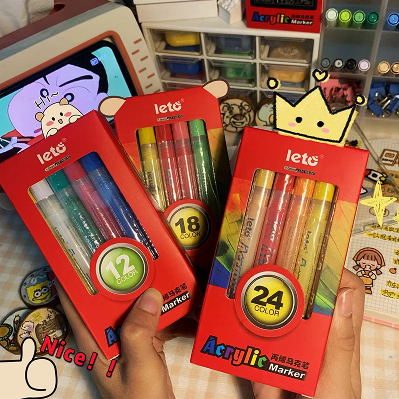 

0.6mm Acrylic Paint Marker pen Detailed Marking Color Paint Pens for Ceramic Rock Glass Porcelain Mug Wood Fabric Canvas