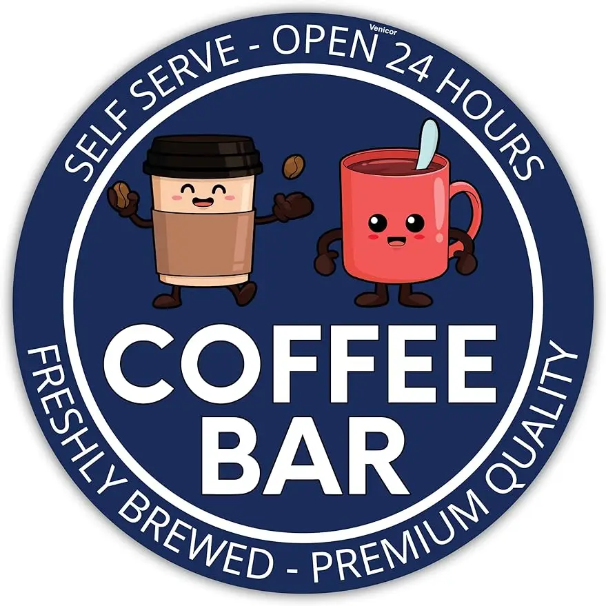Знак кофейного бара Venicor-12x12 дюймов-алюминиевый-кофейный декор для кухонной