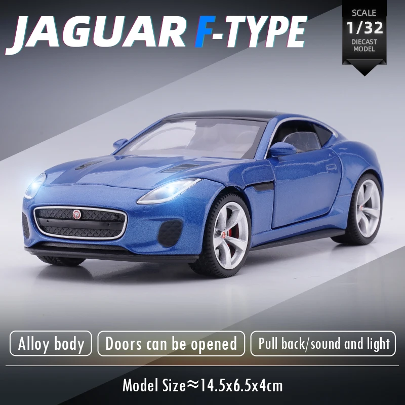 

JKM 1:32 Jaguar F-TYPE Sound&light Alloy Car Model Diecasts Toy Vehicles Collectible Hobbies Gifts Static Die Cast Voiture